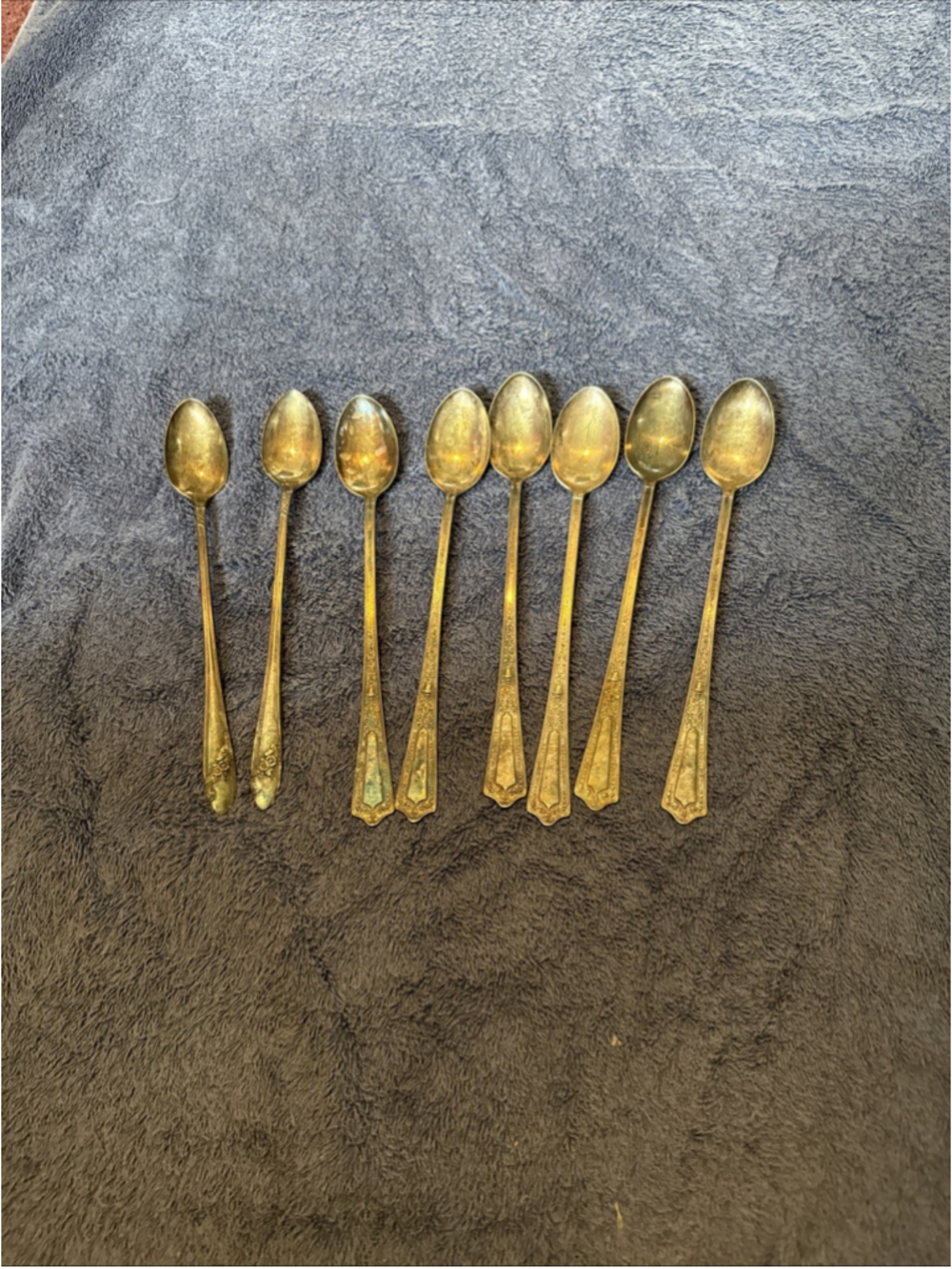Set Of 6 Oneida Community Silverplate Tudor Iced Teaspoons +2